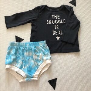 Cat & JACK|Mixed bundle baby lounge set,long sleeve snuggle tee & tie dye bottom